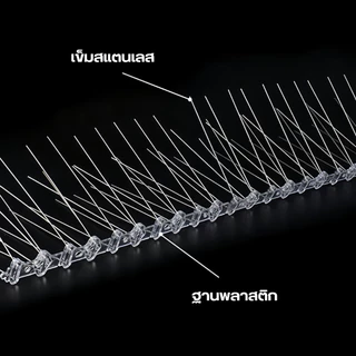 หนามกันนกเกาะ หนามกันนก กันนกเกาะ ยาวเส้นละ 50 ซม. หนาม 20 คุ่ อุปกรณ์ไล่นก ไล่นกพิราบ หนามไล่นก Bird Spikes