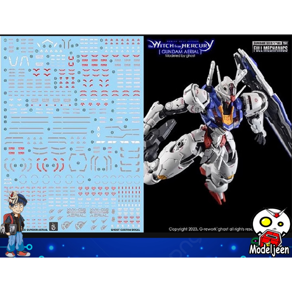 (Ghost Decal) Water Decal 155 Full Mechanics1/100 Aerial Gundam