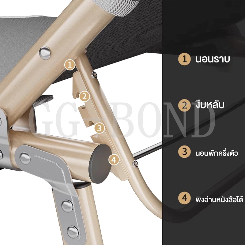 GGB เตียงพับเก้าอี้ เตียงสนาม เตียงเดี่ยวพับได้ thumbnail 6