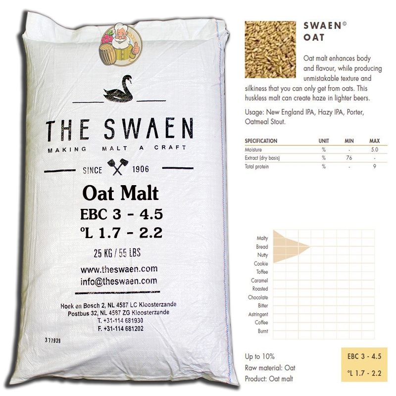 ข้าวโอ๊ต (Oat) THE SWAEN© Malt ทำเบียร์ เดอะ สวอน©