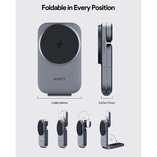 AUKEY แท่นชาร์จไร้สาย Qi2 15W 3-in-1 | Reddot Winner | พับได้ MFW Certified LC-MC312