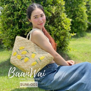 บ้านหวาย-Summer Bag กระเป๋าถือ กระเป๋าสาน (บุผ้า) Sum-001