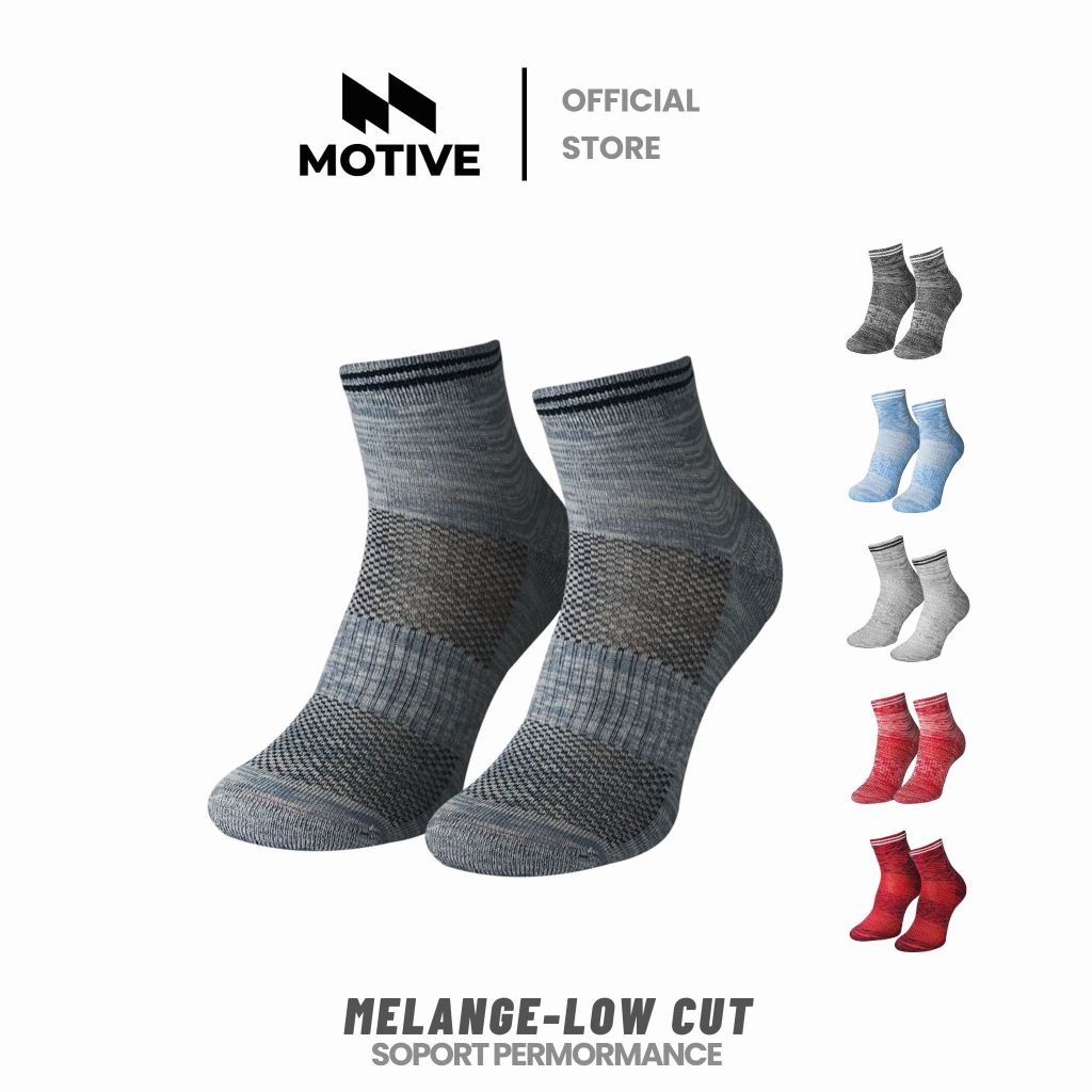 MOTIVE SOCK Mélange Quarter ถุงเท้า Sport Performance ข้อสั้น สเปกแน่นฟรีไซส์ ขนาด 36-45 ใส่ได้สบายๆ