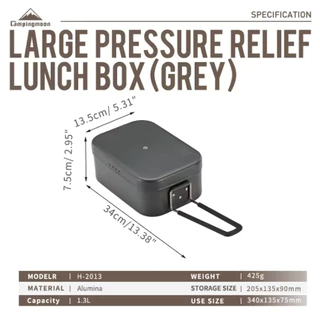🔥พร้อมส่ง🔥 กล่องอาหาร Lunch Box Campingmoon วัสดุอลูมิเนียม แข็งแรง น้ำหนักเบา พร้อมส่งจากไทย🇹🇭