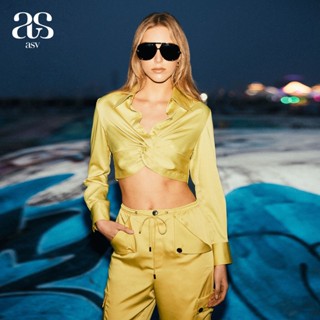 [asv ss24] Mallory Cropped Shirt เสื้อเชิ้ตผู้หญิง แขนยาว ทร…