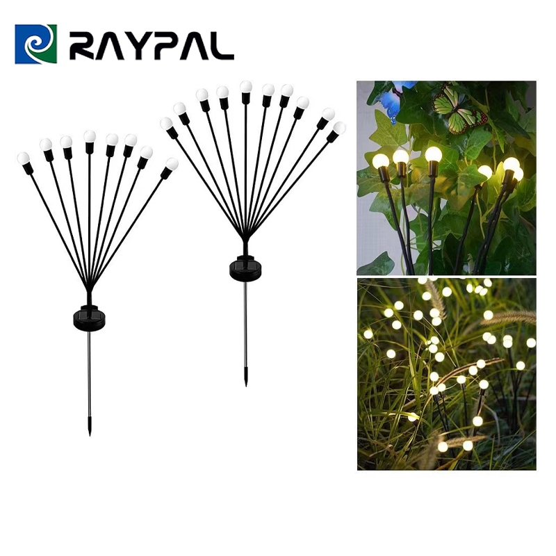 RAYPAL 8LED ไฟโซล่าเซลไฟตกแต่งต้ไฟประดับไฟกระพริบนไม้ปลอมดอกไม้ปลอมสำหรับไฟปีใหม่ตกแต่งสวนโรงเรือนไฟพลังงานแสงอาทิตย์