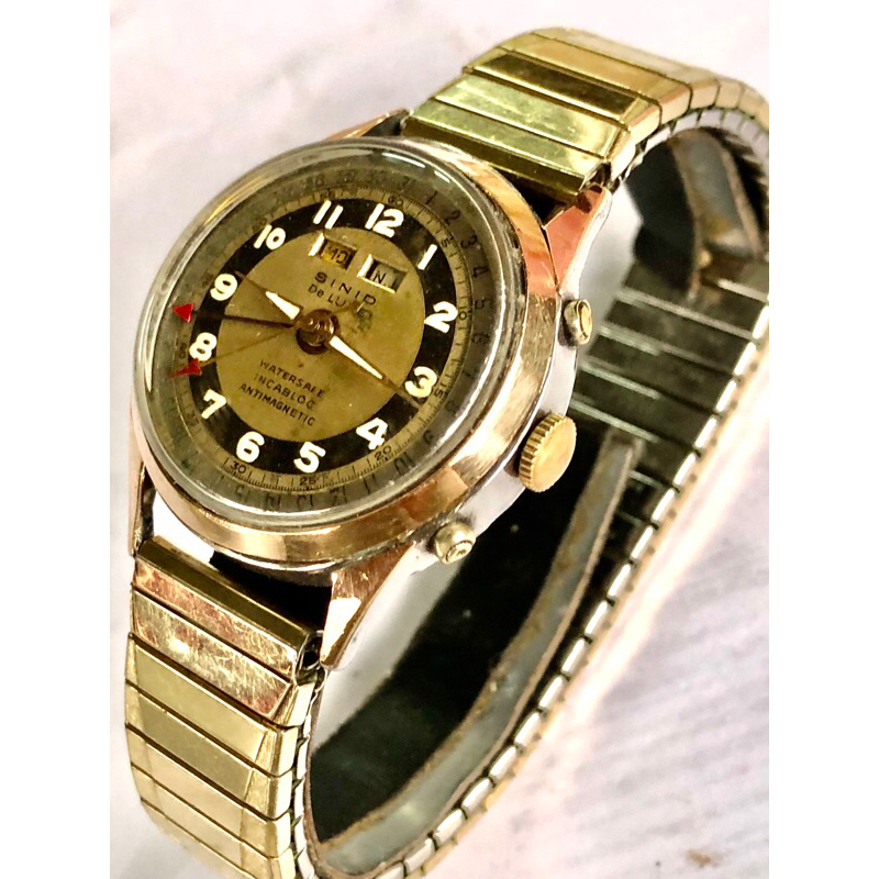 นาฬิกา SINID Vintage 14K Gold Cap Beze นาฬิกาเก่าโบราณทองคำแปะ pink gold นาฬิกามือสอง