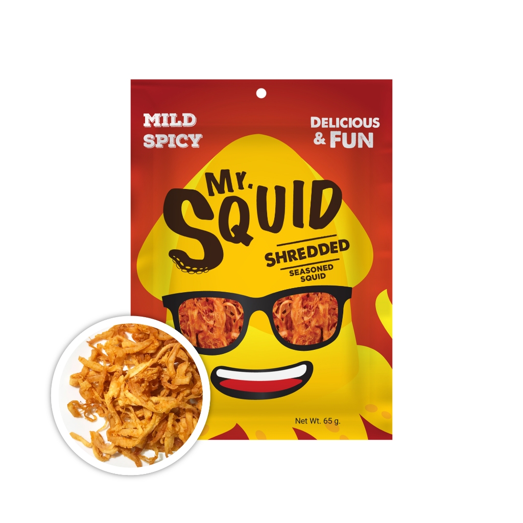 มิสเตอร์สควิด ปลาหมึกเส้น Mr.Squid Seasoned & Shredded Squid  Mild Spicy 65g