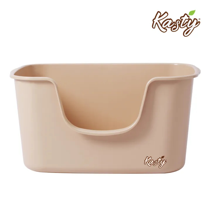 [✔️เข้าร่วม E-TAX] Kasty High Sided Cat Litter Tray ห้องน้ำแมว กระบะทราย รุ่นขอบสูง ขนาด 64x42x33 Cm