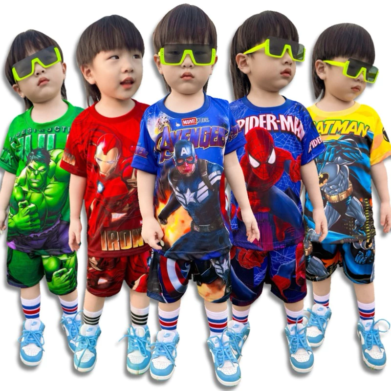 ชุดเด็กแขนสั้น ขาสั้น KK เนื้อผ้าไมโครไฟเบอร์ พิมพ์ลายเด็กชาย