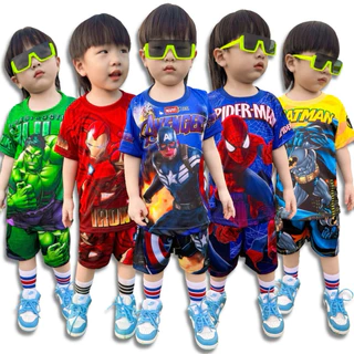 ชุดเด็กแขนสั้น ขาสั้น KK เนื้อผ้าไมโครไฟเบอร์ พิมพ์ลายเด็กชาย