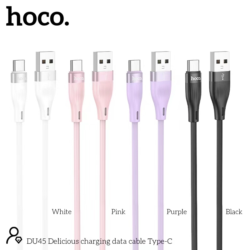 สายชาร์จเร็ว Hoco DU45 Data Cable สายชาร์จแบบลวด TPE 3A mAh สายชาร์จ Type-C USB 1เมตร (แท้100%)