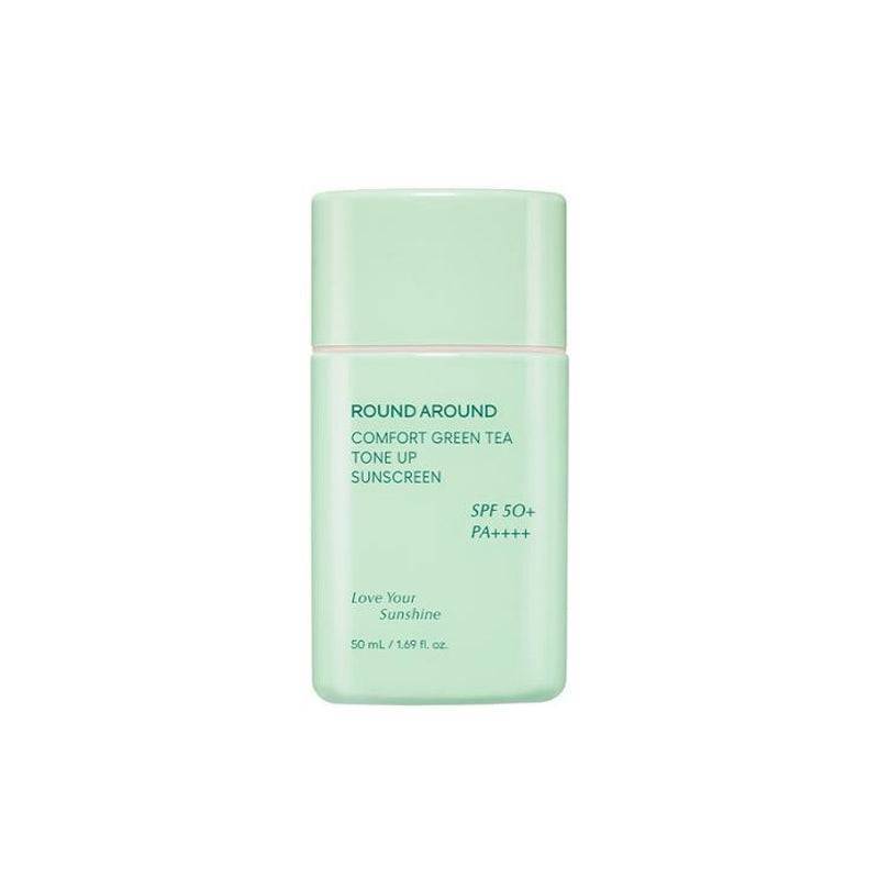 [สินค้าของแท้100% พร้อมส่ง] ROUND A'ROUND  Comfort Green Tea Tone up Sunscreen SPF 50+ PA++++ 50ml