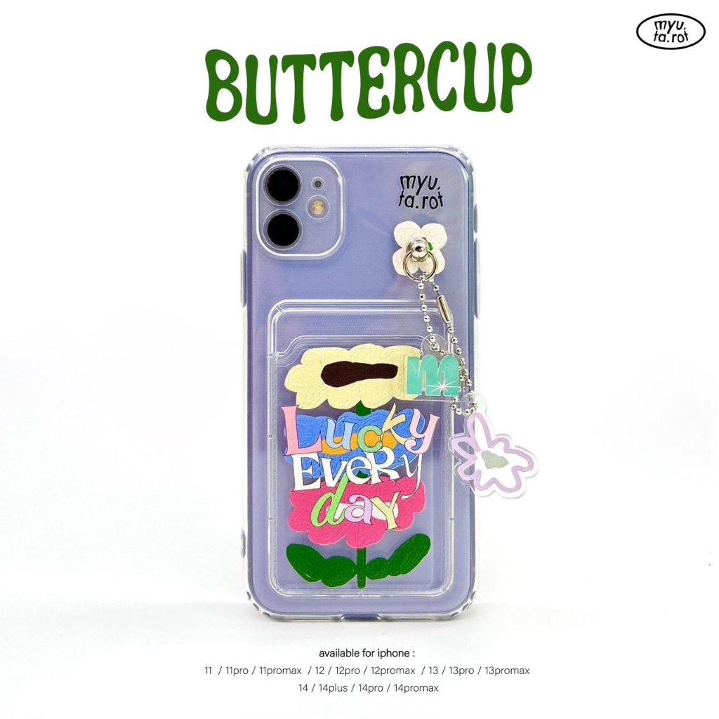 myutarot เคสมือถือใส่บัตร สำหรับไอโฟน ลาย Buttercup เคสมือถือ เคสใส่การ์ด เคสน่ารัก
