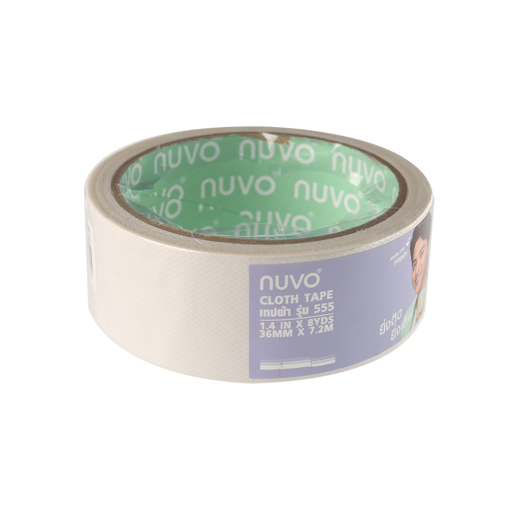 (KTS)เทปผ้ากาว NUVO ขนาด 1.5 นิ้ว / 1 1/2 นิ้ว (36x8 yds) - สีขาว