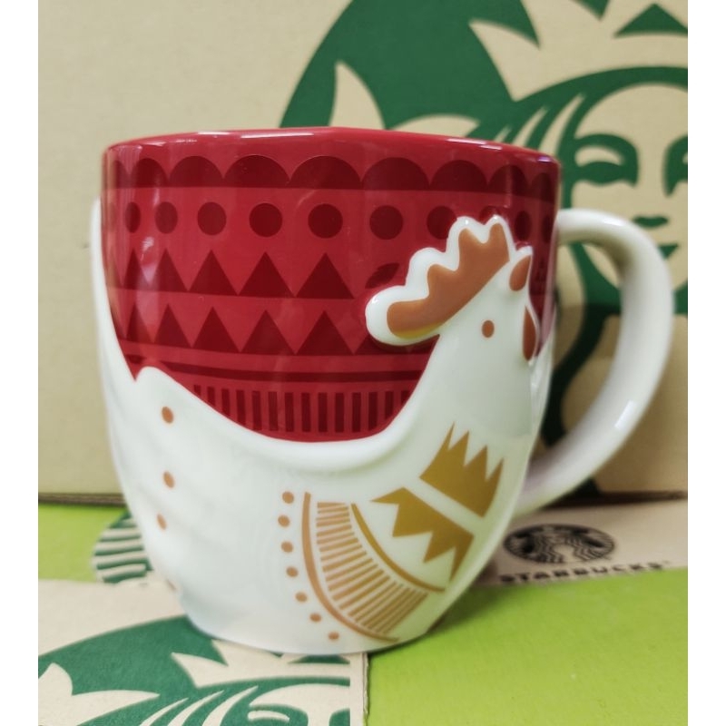 Starbucks Mug 12 Oz. Zodiac Red Rooster ของแท้