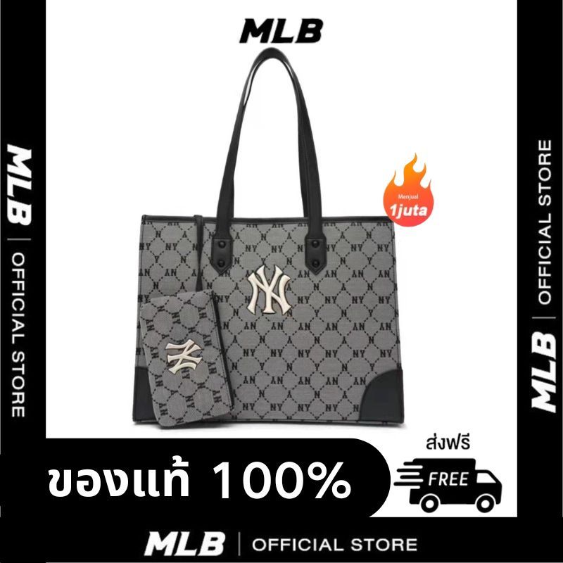 NEWของแท้ 100% MLB UNISEX CURVED CAPNY NEW YORK YANKEE BAG กระเป๋า ny（สินค้ามาพร้อมกระเป๋าใส่เหรียญ）
