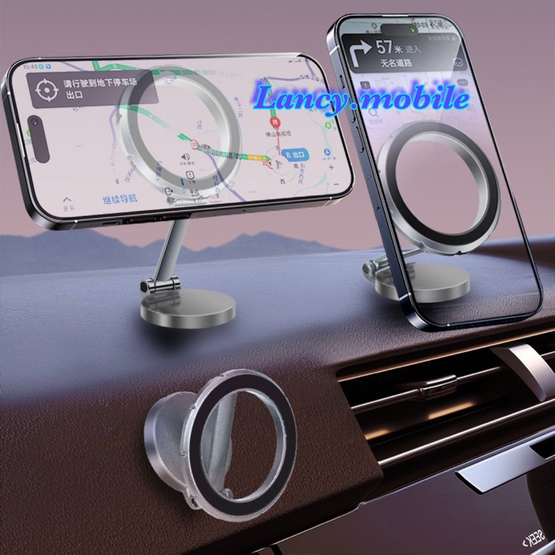 ขาตั้งแม่เหล็กที่วางโทรศัพท์ในรถยนต์ แบบพับได้ โลหะผสมสังกะสี สําหรับ HOLDER 1080° เมาท์แม่เหล็กติดรถยนต์ ปรับไ