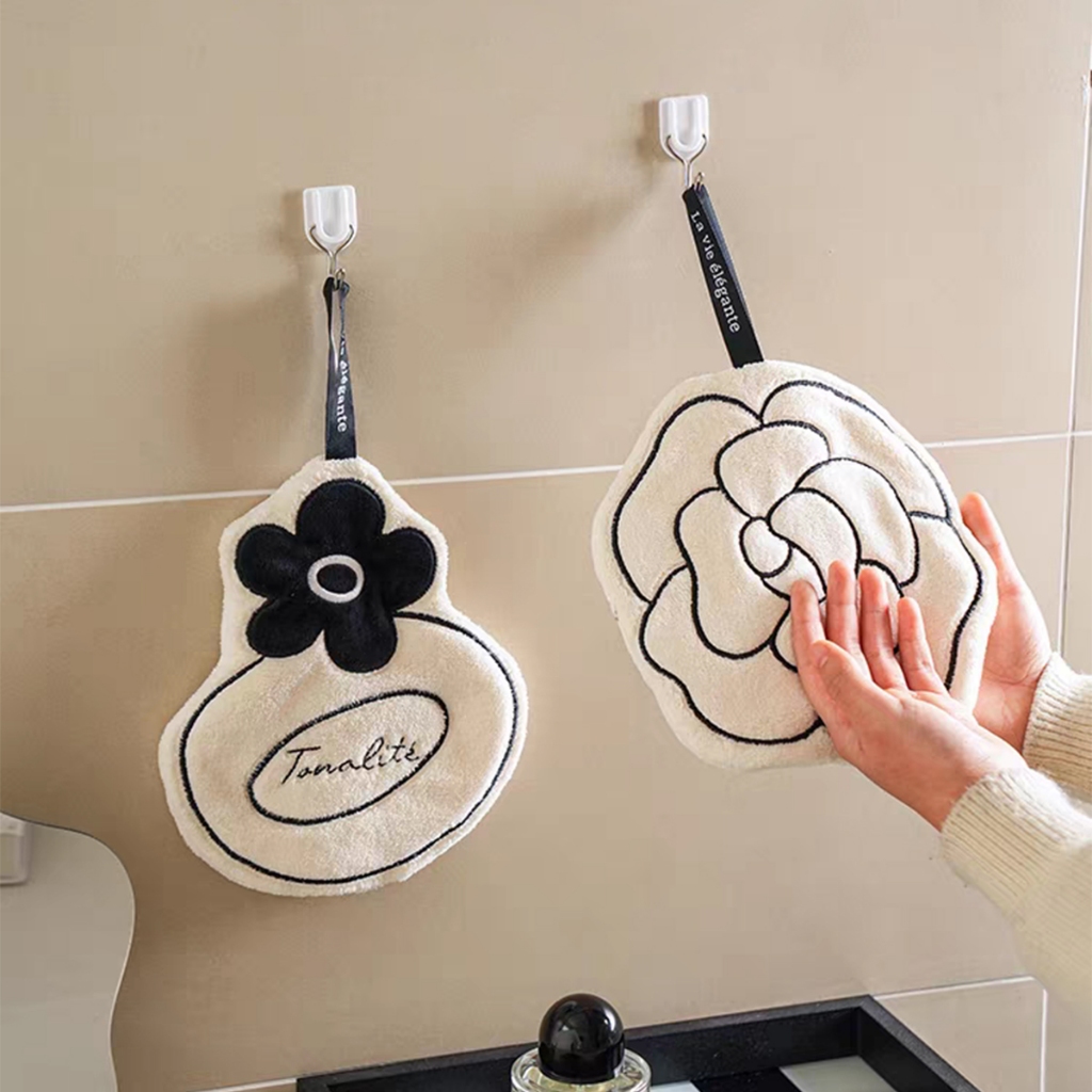 ผ้าเช็ดมือแบบแขวนอเนกประสงค์ ผ้าเช็ดจาน สำหรับห้องครัวและห้องน้ำ - รูปที่ 2