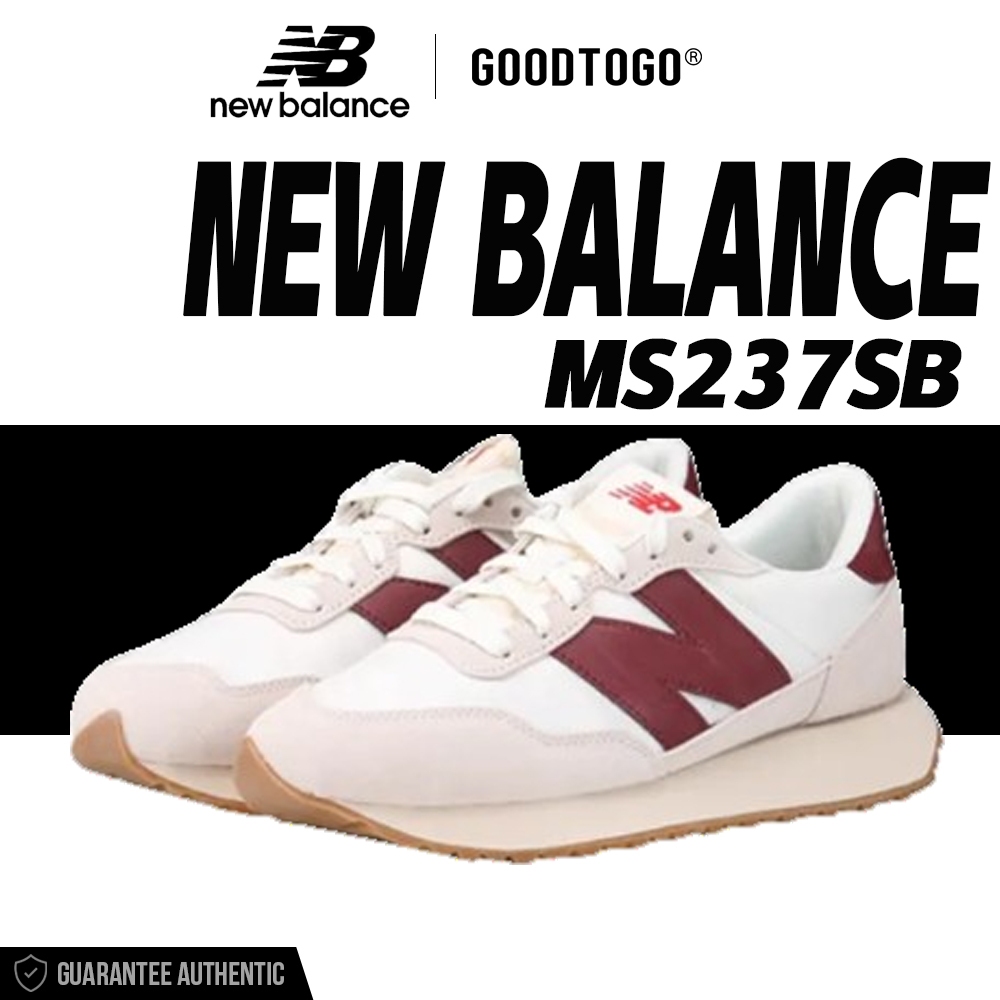 แท้💯% New Balance 237 NB MS237SB White Burgundy SNEAKERS