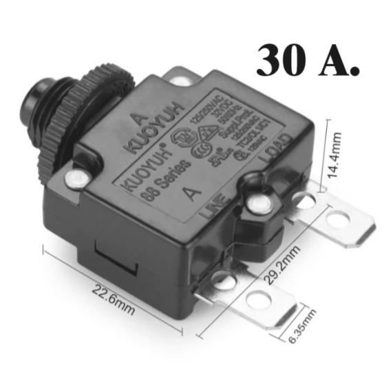 สวิทช์เบรกเกอร์ Overload protector Thermal Circuit Breaker KUOYUH 88 series 30A