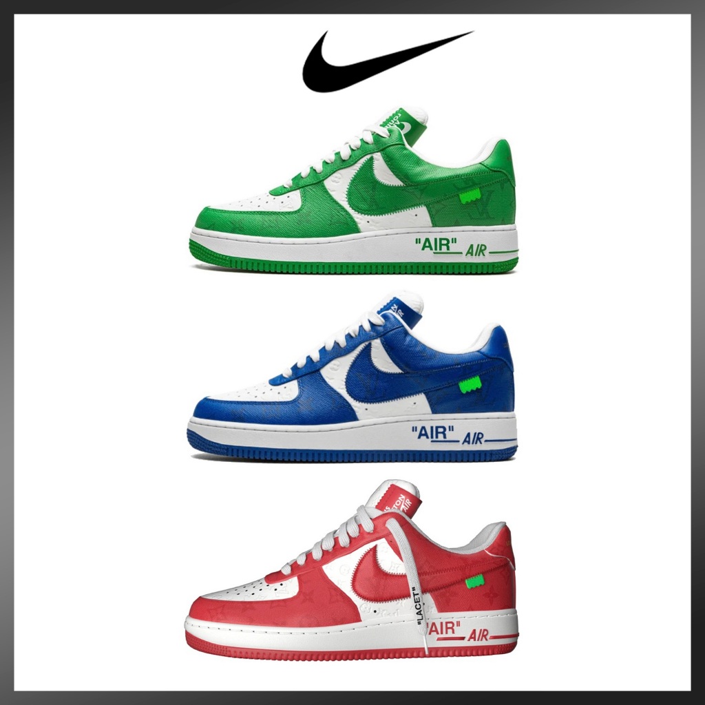 Nike x LOUIS VUITTON Air Force 1 Low รองเท้าผ้าใบชั้นต่ำ รองเท้าบุรุษและสตรี