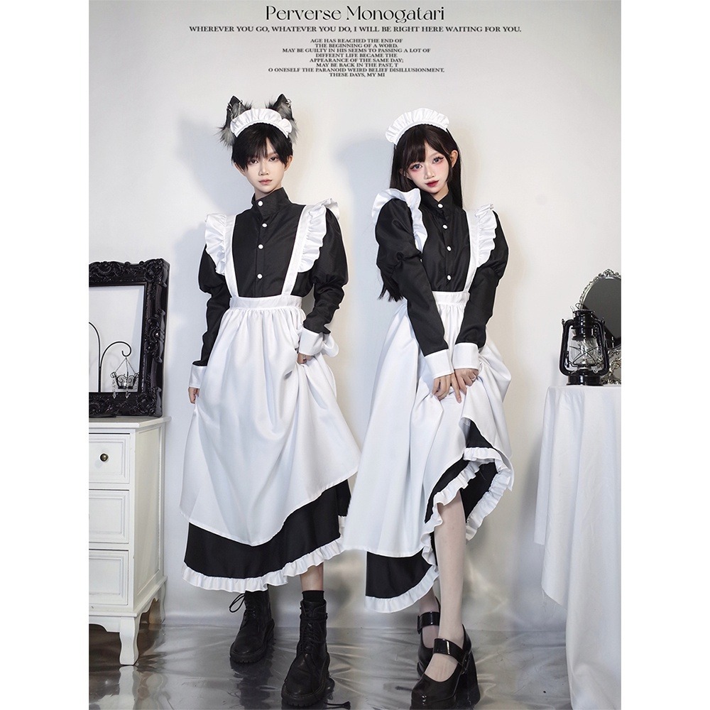 ชุดเมดยาว maid คอสเพลย์ cosplay แม่บ้าน โลลิต้า lolita ไม่จำกัดเพศ