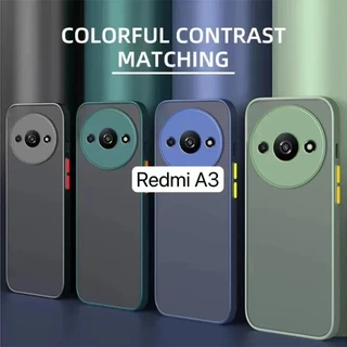 Case Redmi A3 เคสขอบสีหลังด้าน สำหรับ Xiaomi Redmi A3 เคสกันกระแทก เคสขอบสี