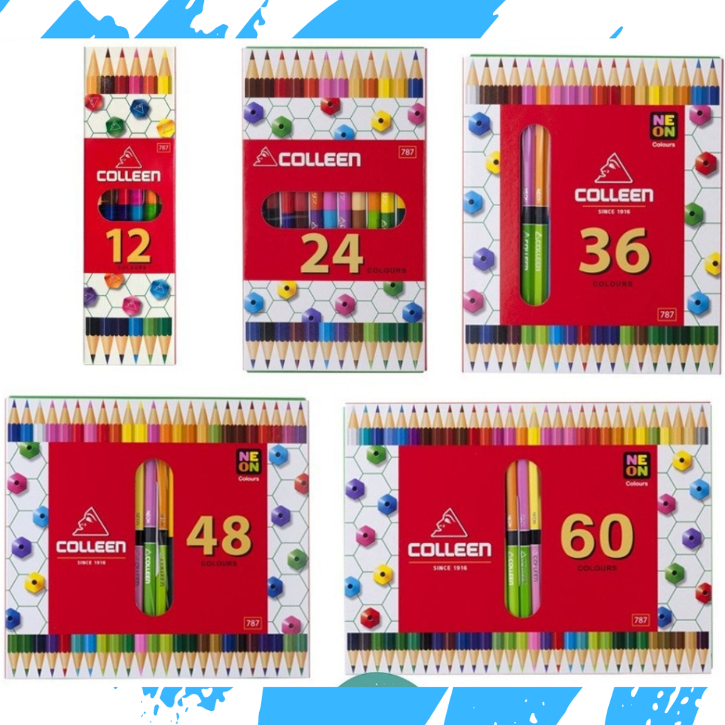 [ไลฟ์เที่ยง 50% กล่องใหญ่ถูก] สีไม้คอลลีน สีไม้colleen ดินสอสีไม้ 12/24/36/48/60สี ของแท้ 100%