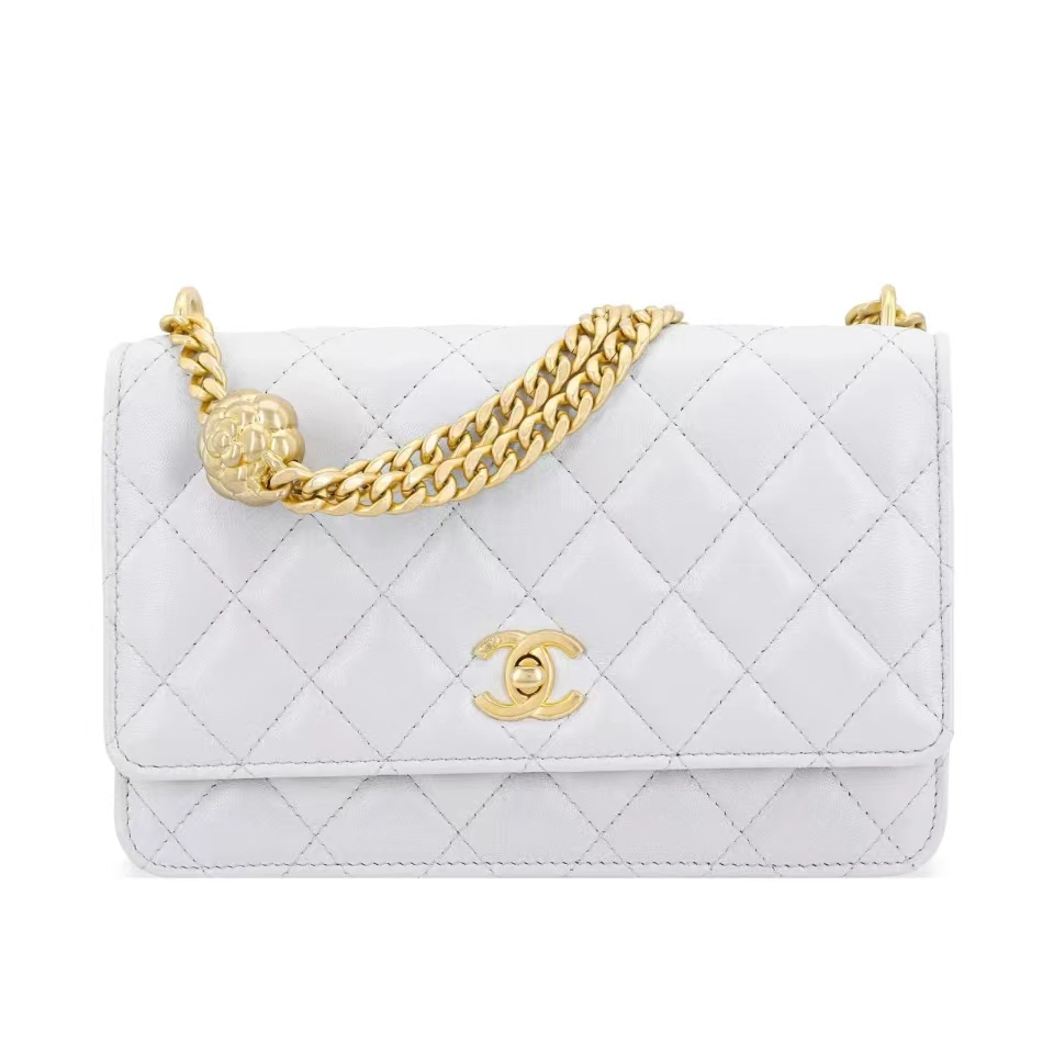 Chanel/กระเป๋าผู้หญิง/23S Camellia CF Diamond Lambskin Flap Bagไหล่Crossbodyกระเป๋าแท้ 100%