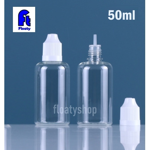 50ml ขวดใส บีบหยด ใส่ของเหลว น้ำยา น้ำมัน ฝาดับเบิ้ลล็อคกันเด็กเปิดเล่น