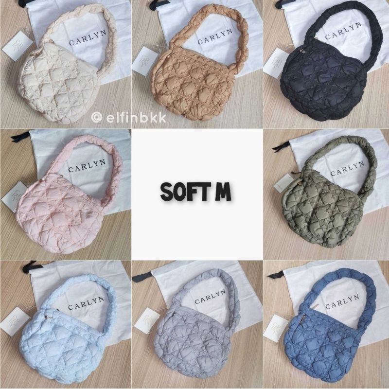 แท้ <พร้อมส่ง> Carlyn SOFT M ivory/ black/blue/ash blue/beige/holo/candy กระเป๋าสะพาย สีครีม สีดำ สีเบจ สีเทา สีชมพู