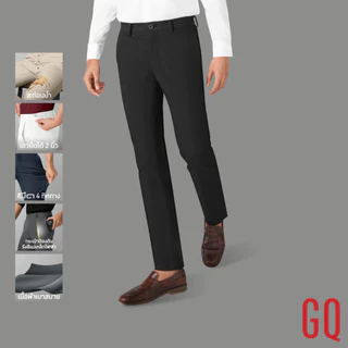 GQ Perfect Stretch Light Chino™ กางเกงชิโน ผ้ายืดเบาสบาย กางเกงขายาวสำหรับผู้ชาย สีดำ [2 ชิ้นเพียง 3,190.-]