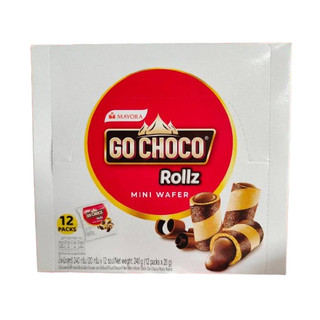Go Choco mini wafer rollz  มินิ เวเฟอร์โรล สอดไส้ช็อคโกแลต 20กรัมx12ซอง