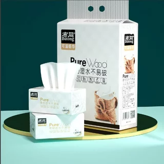 ทิชชู่แบบดึงPURE WOOD(แพ็ค10ห่อ) แผ่นหนา5ชั้น ห่อละ300 แผ่นกระดาษเช็ดหน้า กระดาษทิชชู่ กระดาษเช็ดปาก