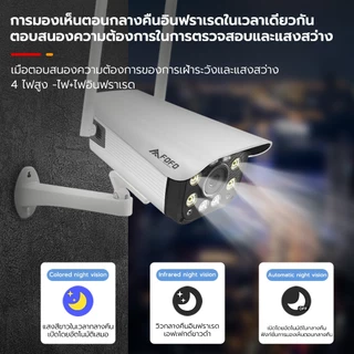 Aisee กล้องวงจรปิด WiFi IP Camera 8MP 8.0ล้านพิกเซล กลางแจ้ง กันน้ำ กล้องวงจร IR + White Lamp คืนวิสัยทัศน์ ใช้แอป
