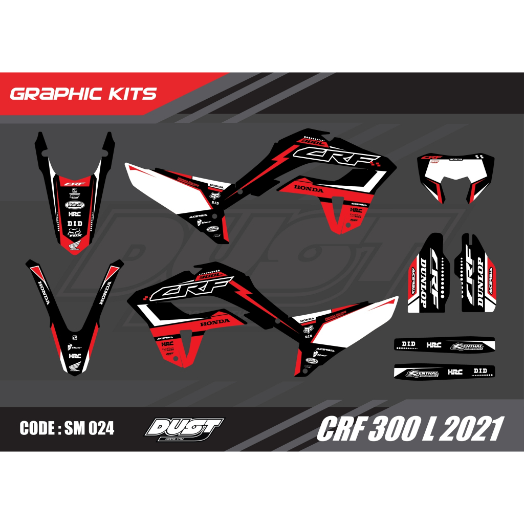 สติ๊กเกอร์วิบาก Honda CRF 300 L 2021 ทั้งคัน Graphic kit สติ๊กเกอร์เคลือบเงา สุดคุ้ม
