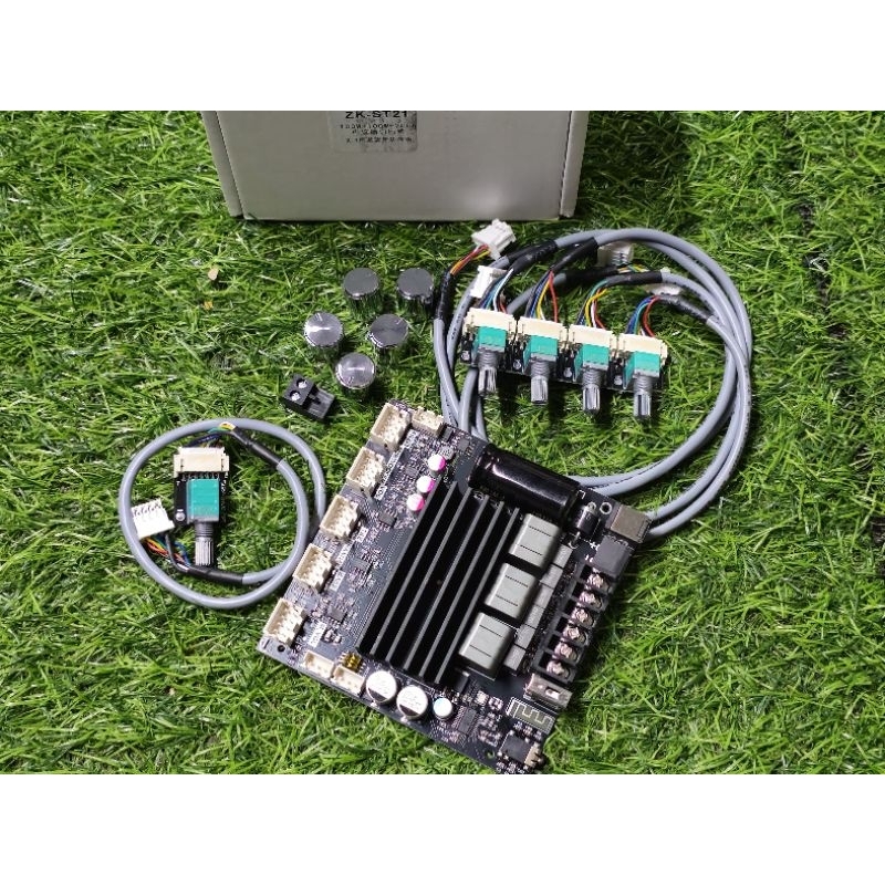 ZK-ST21 (ย้ายวอลุ่ม)**ของแท้** TPA3221 กำลังขับ100W*2+200W DC 12-30v รองรับ ปรีไมค์ zk amp แอมป์จิ๋วขับซับ zk3002 zk1602