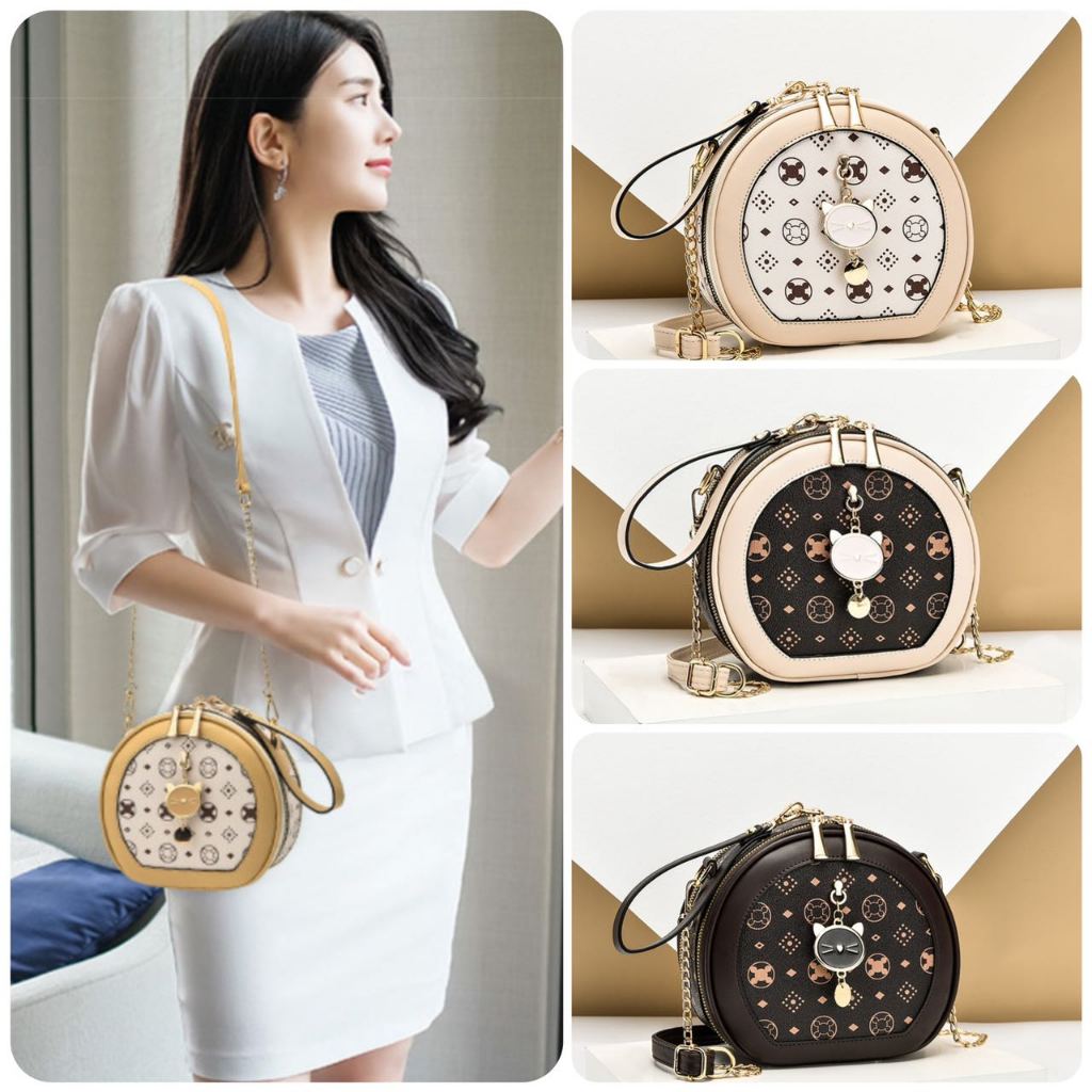 CK-23Fกระเป๋าสะพายข้างผู้หญิงใส่ของได้เยอะมีหลายช่องใส่ของPU