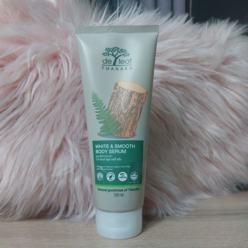 de leaf thanaka white & smooth body serum 180ml. exp 05/2025