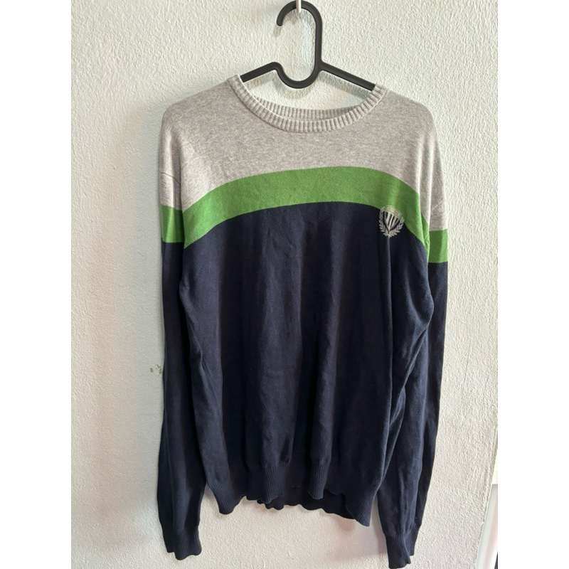 เสื้อไหมพรมแขนยาว fox men east village อก42-44 ยาว28 มือสองมีตำหนิขาด2รูหลังแขน