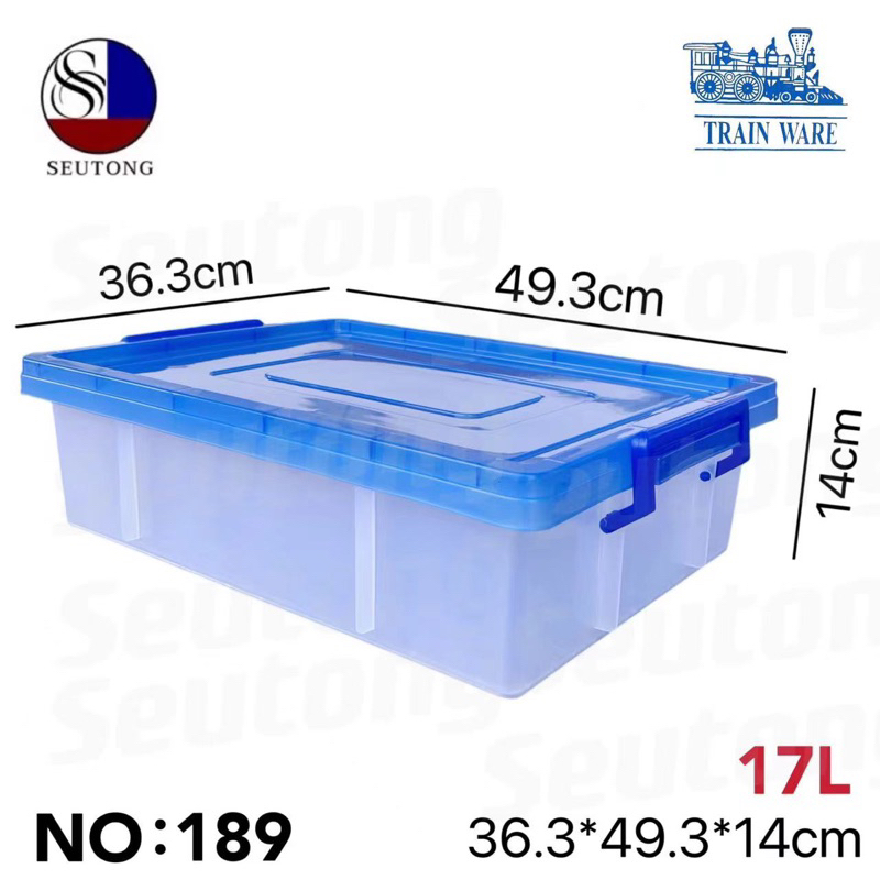 Trainware กล่องพลาสติก กล่องอเนกประสงค์ ทรงแบน สีใส ขนาด17Lรุ่น 189 ราคา ถูกที่สุด ดีลบีเคเค รูปภาพหลัก