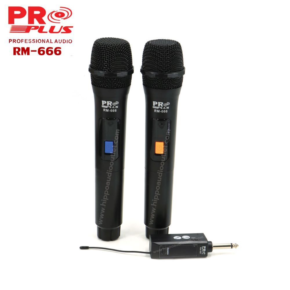 ไมค์ลอย PROPLUS RM666 UHF ไมค์ลอยคู่ ไมค์โครโฟนไร้สาย ปรับความถี่ได้ RM 666 / ออกใบกำกับภาษีได้ / รว