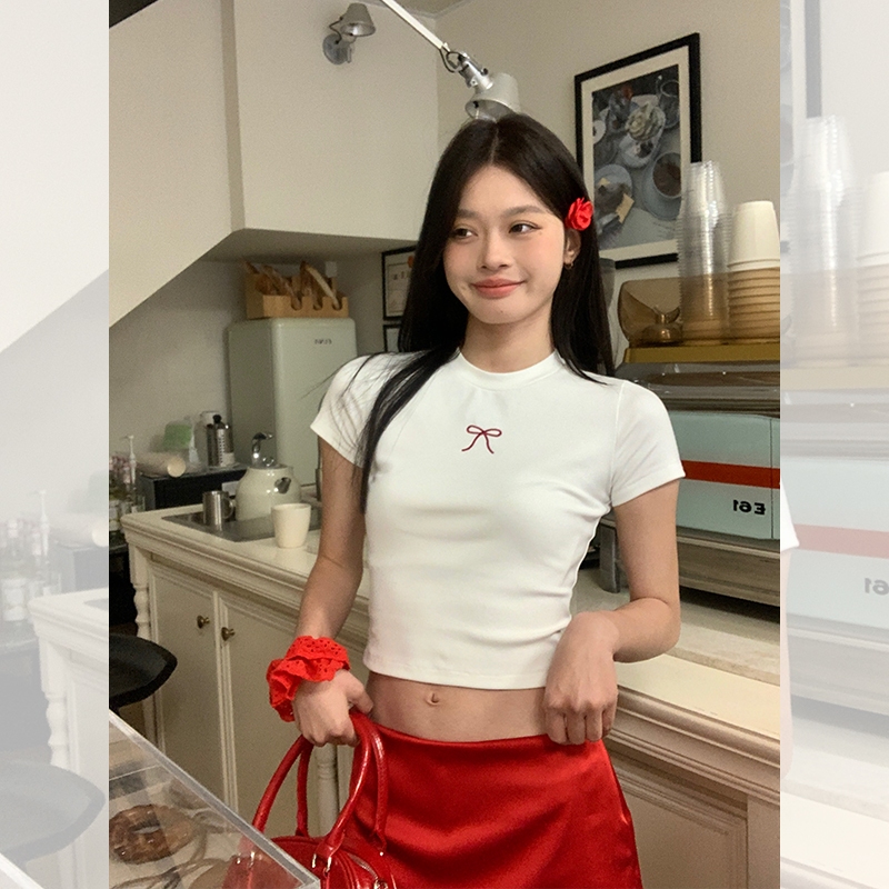 （พร้อมส่ง รับสินค้าภายใน 2วัน) เสื้อครอปสไตล์เกาหลี เสื้อยืดพิมพ์ลายการ์ตูนแขนสั้นเสื้อยืดผู้หญิงสำหรับหน้าร้อน baby tee - รูปที่ 5