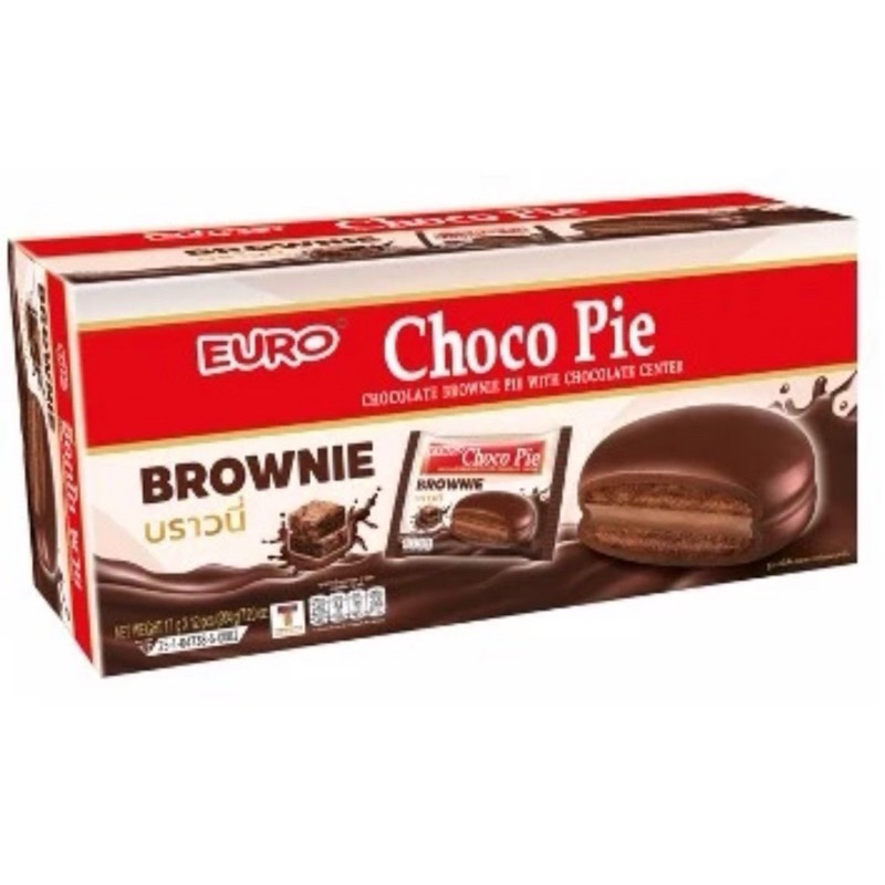 EURO Choco Pie ยูโร่ ช็อกโก พาย ขนาด 18 กรัม บรรจุ 12 ซอง