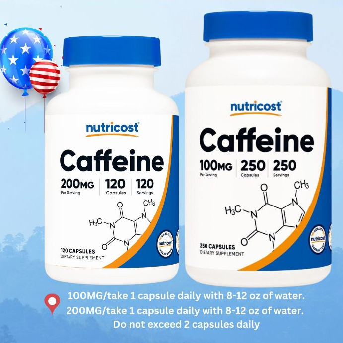 คาเฟอีน Nutricost Caffeine Pills 100/200mg Per Serving