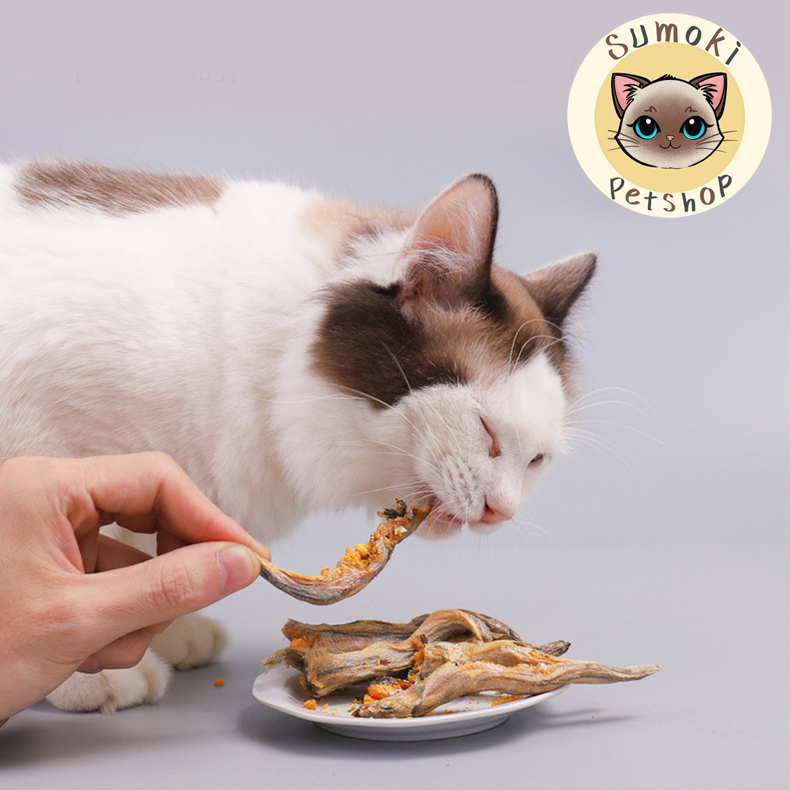 ปลาไข่ฟรีซดราย เต็มชิ้น ไข่แน่น ปลาไข่อบแห้ง ขนมสัตว์เลี้ยงหมาแมว