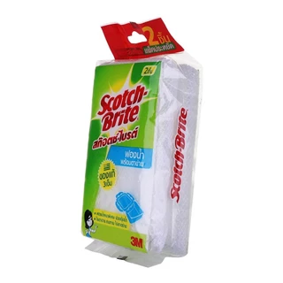 3M Scotch-Brite สก๊อตช์-ไบรต์ ฟองน้ำตาข่าย แพ็ค 2 ชิ้น Net Sponge ฟองน้ำหนาพิเศษ ไม่ทำให้เกิดริ้วรอย