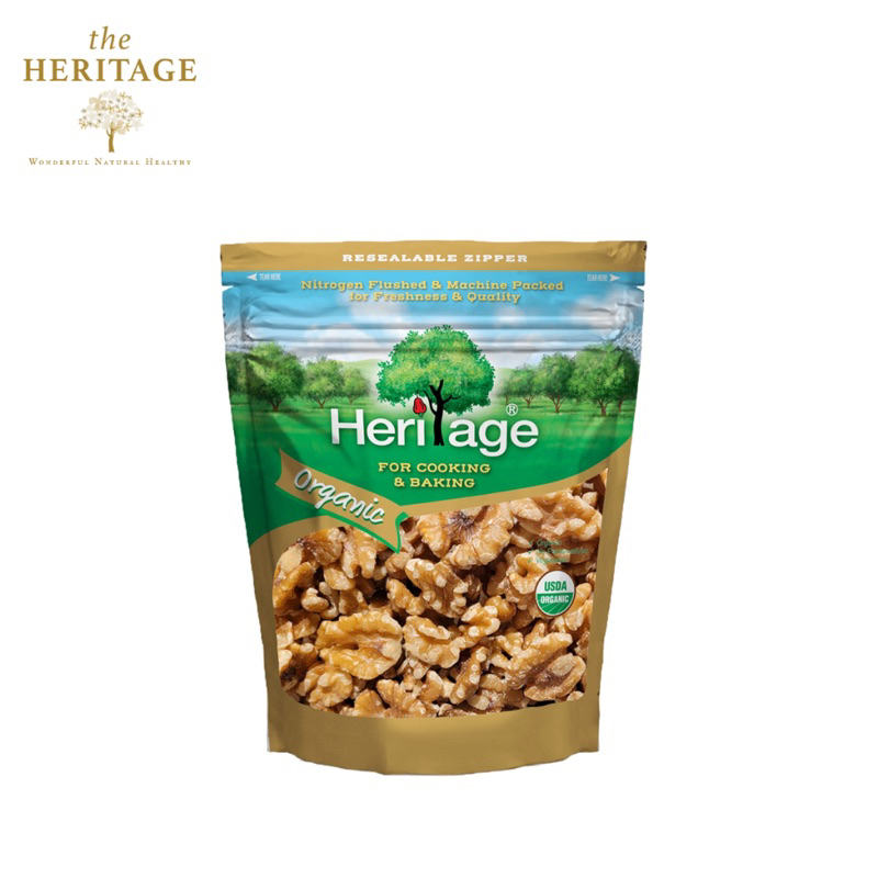 Heritage organic raw walnuts 200g. fl เฮอริเทจ วอลนัทดิบออร์แกนิค