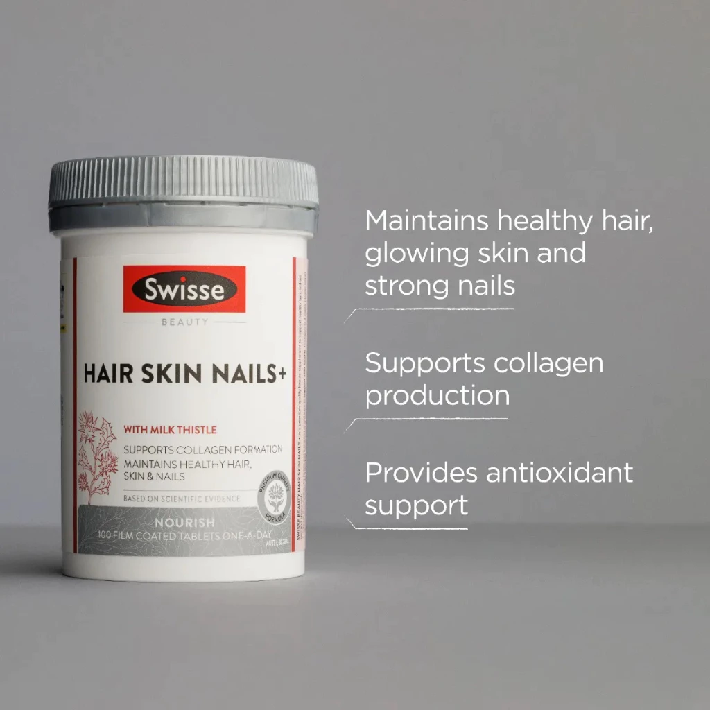Swisse Hair Skin Nails+ วิตามินผมร่วง บำรุงผม ผิว และเล็บ EXP02/2028 60/100เม็ด thumbnail 7